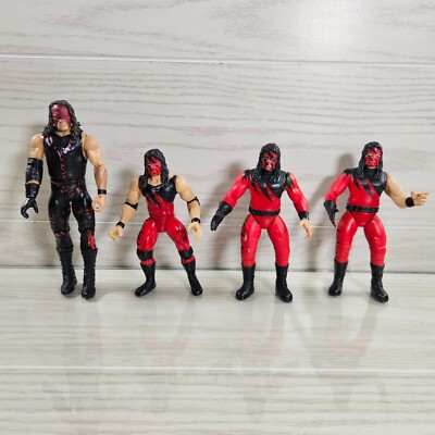 Mattel WWE Kane Lot of 4 Action Figures Wrestler Wrestling Red Black Glen Jacobs
