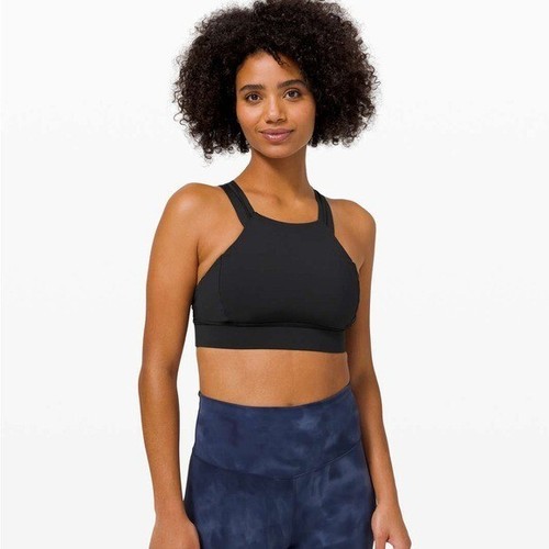 Lululemon Strong at Heart Sports Bra Medium Support C/D Cup Black Size 6 - Picture 9 of 10
