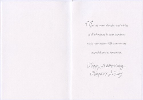 25 Wonderful Years Together Due Cut Window 25th Formal Wedding Anniversary Card - Picture 2 of 2