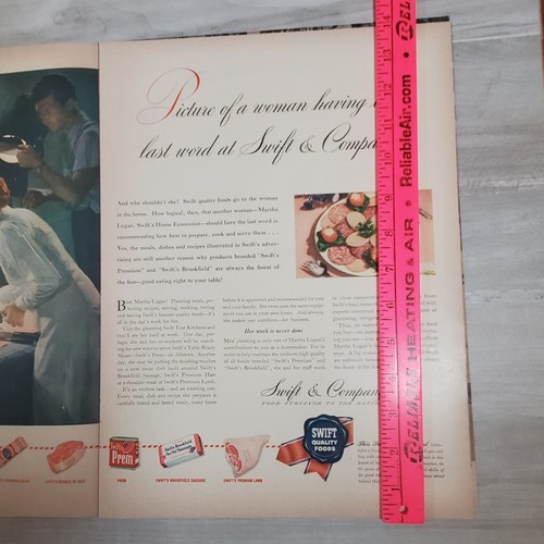 1947 Print Ad 2Page Swift Meat Co Ham Bacon Sausage Martha Logan Advertising - Picture 11 of 12