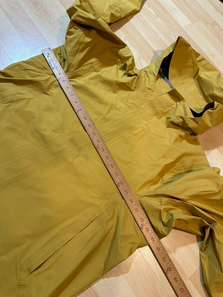 Viev Jacket Mens Large Yellow Dante Short Gore Tex  Rain Coat Hooded