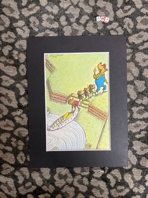 The Berenstain Bears SELTEN Vintage 1967 montierter Kunstdruck, JUNGENPFADFINDER INTERESSE