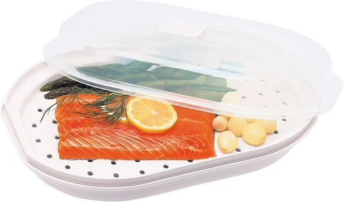 Progressive Microwavable Fish and Veggie Steamer High Heat Plastic Quickly Prep - Picture 5 of 8