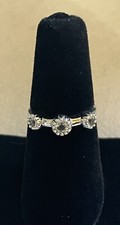 Sterling Silver, 3 CZ stone Ring, Size 6