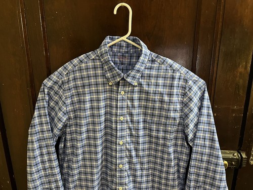 Camisa Brooks Brothers Para Hombre Grande Azul Cuadros Rendimiento Abotonada - Imagen 3 de 11