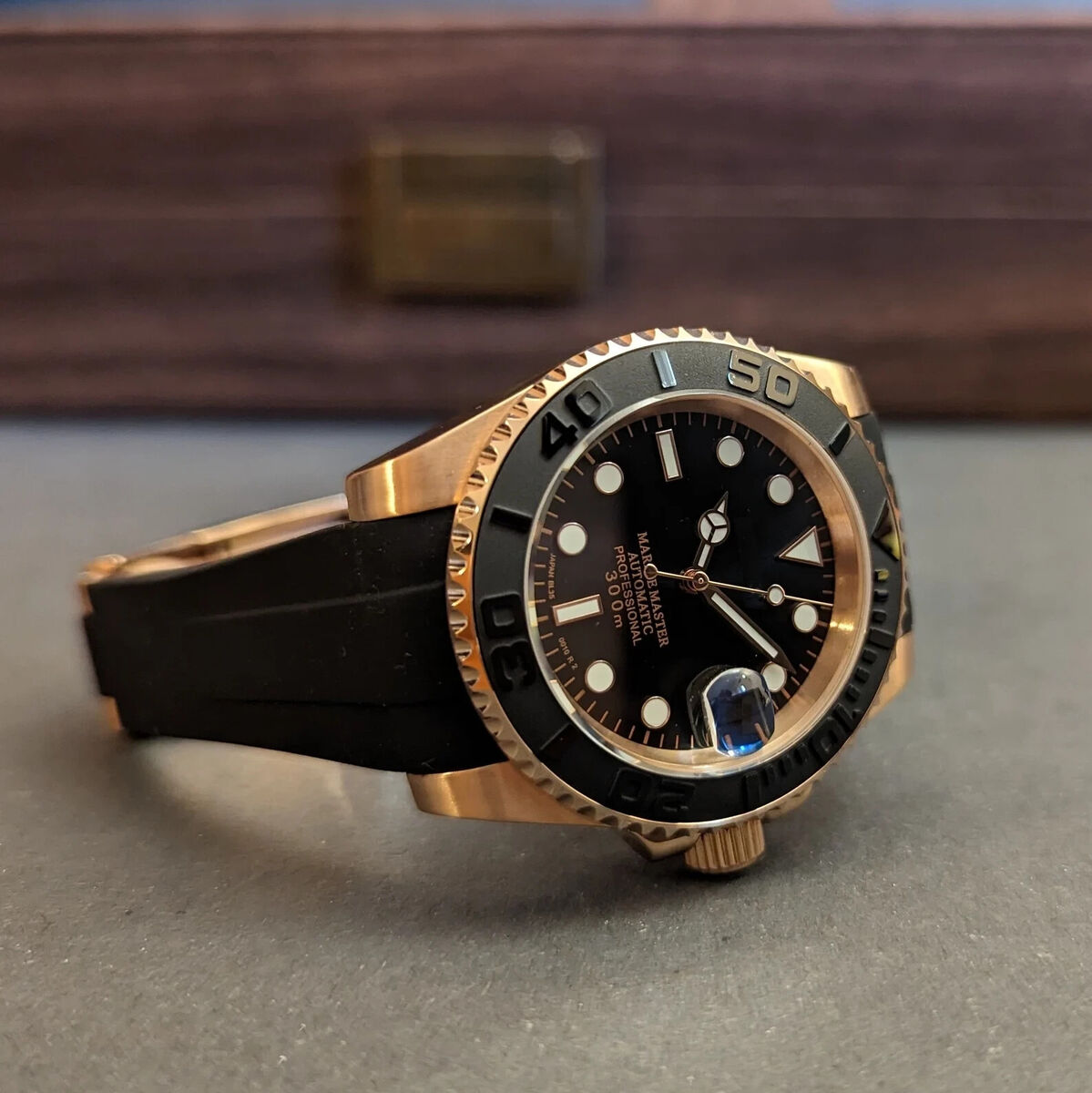 40mm Rose Gold Yacht Master Style Mod Watch NO LOGO w/ NH35 40mm Rose Gold Yacht Master Style Mod Watch NO LOGO w/ NH35