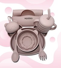 Silicone Baby Feeding Set With Pacifier Holder and Silicone Teether - NEW  