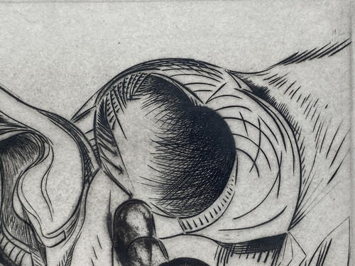 Modernist Abstract Etching The Beast With Two Backs 1/20 Signed Peter B Brown? - Picture 8 of 18