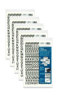 Chartpak 1/2-inch Black Stick-on Vinyl Letters & Numbers (01010), 5 PACKS