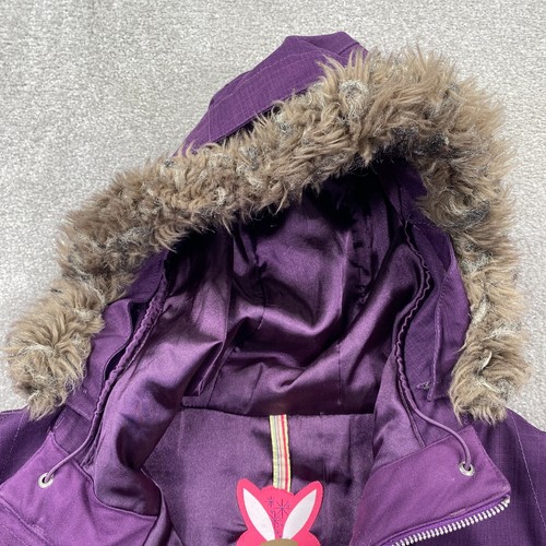Burton Faux Fur Full Zip Hooded DryRide Snowboard Jacket Women's Size XL Purple - Picture 14 of 18
