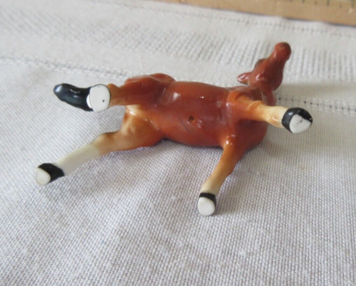 Rare Vintage Porcelain Horse Petite Brown Figurine 2.5" - Picture 4 of 4
