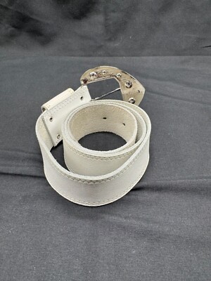 小物 vintage 80s leather-jewelry belt Vintage Leather Jewelry Belt 1980s Black Wide Genuine