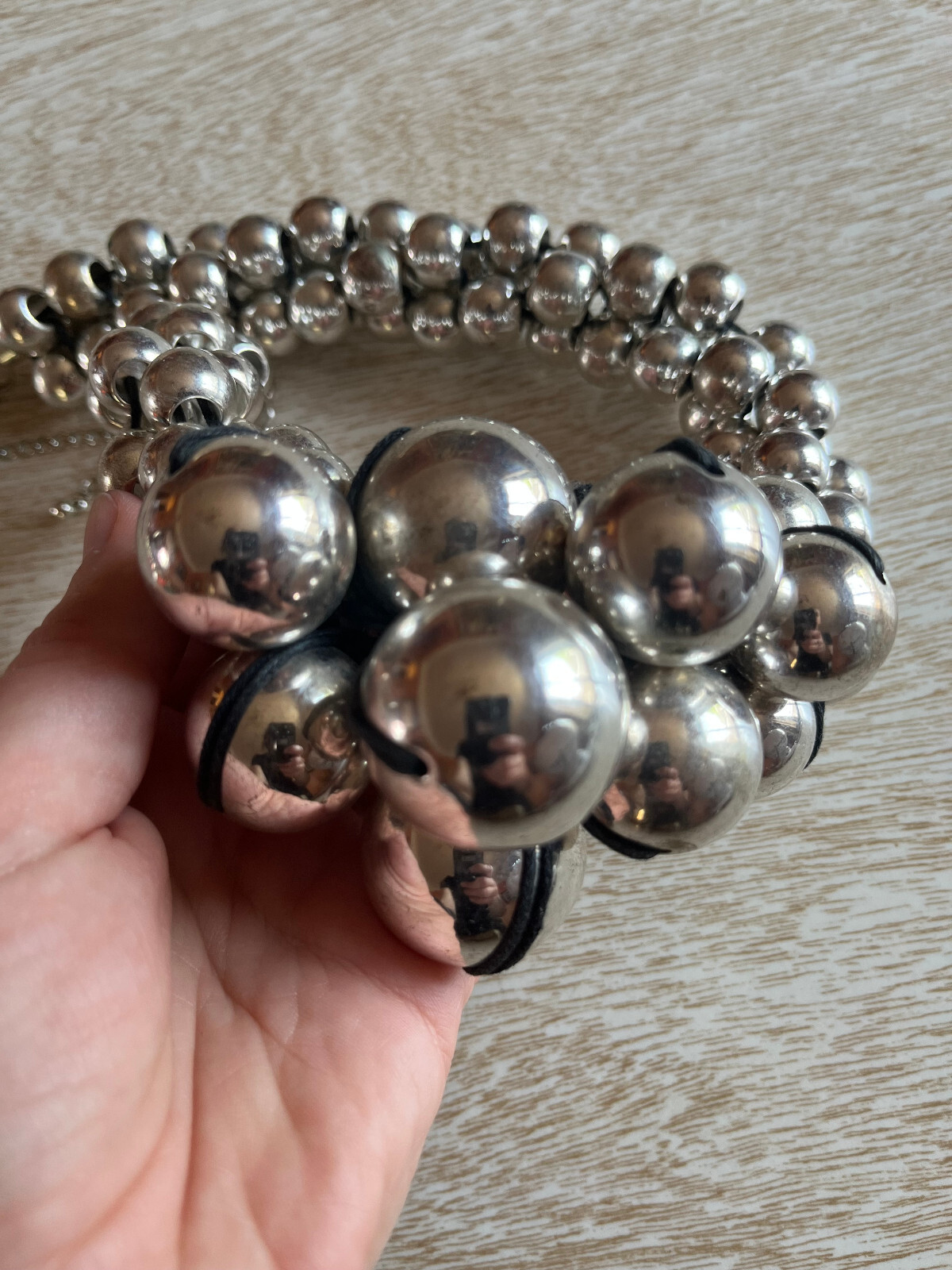Vintage Silver Bead Cluster Statement Necklace, K… - image 4