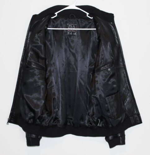Jos A Bank Signature Collection Soft Black Leather Jacket Moto Men MED - Picture 8 of 10