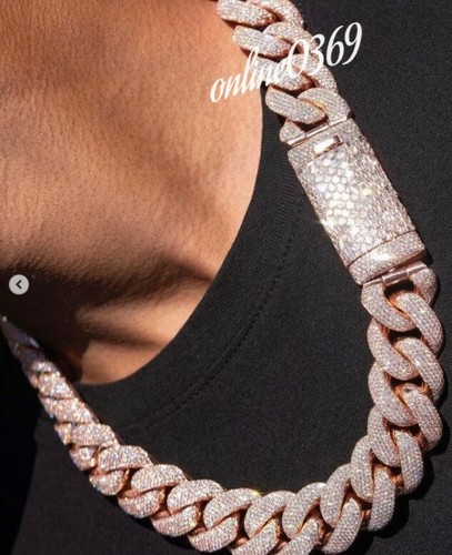 22 inch Cuban Link Necklace Stud Silver 