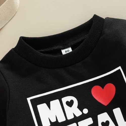 Toddler Baby Girl Boy Christmas Outfit Crewneck 3-4T Mr Steal Your Heart Black - Picture 3 of 7