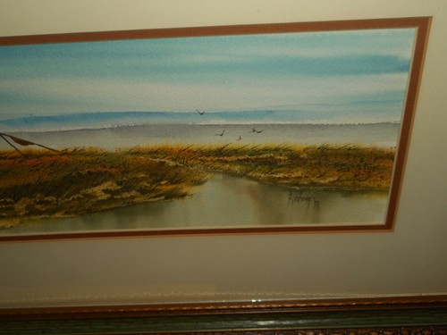 JON BIRDSONG Landscape Watercolor Painting Panoramic Teepee Listed TEXAS Artist  - Picture 6 of 12