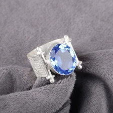 Tanzanite Gemstone 925 Sterling Silver Ring Handmade Jewelry Ring For Gift