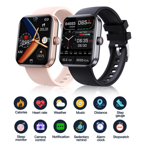 Bluetooth Smartwatch Schrittzähler Armbanduhr Sport Fitness Tracker Herren Damen