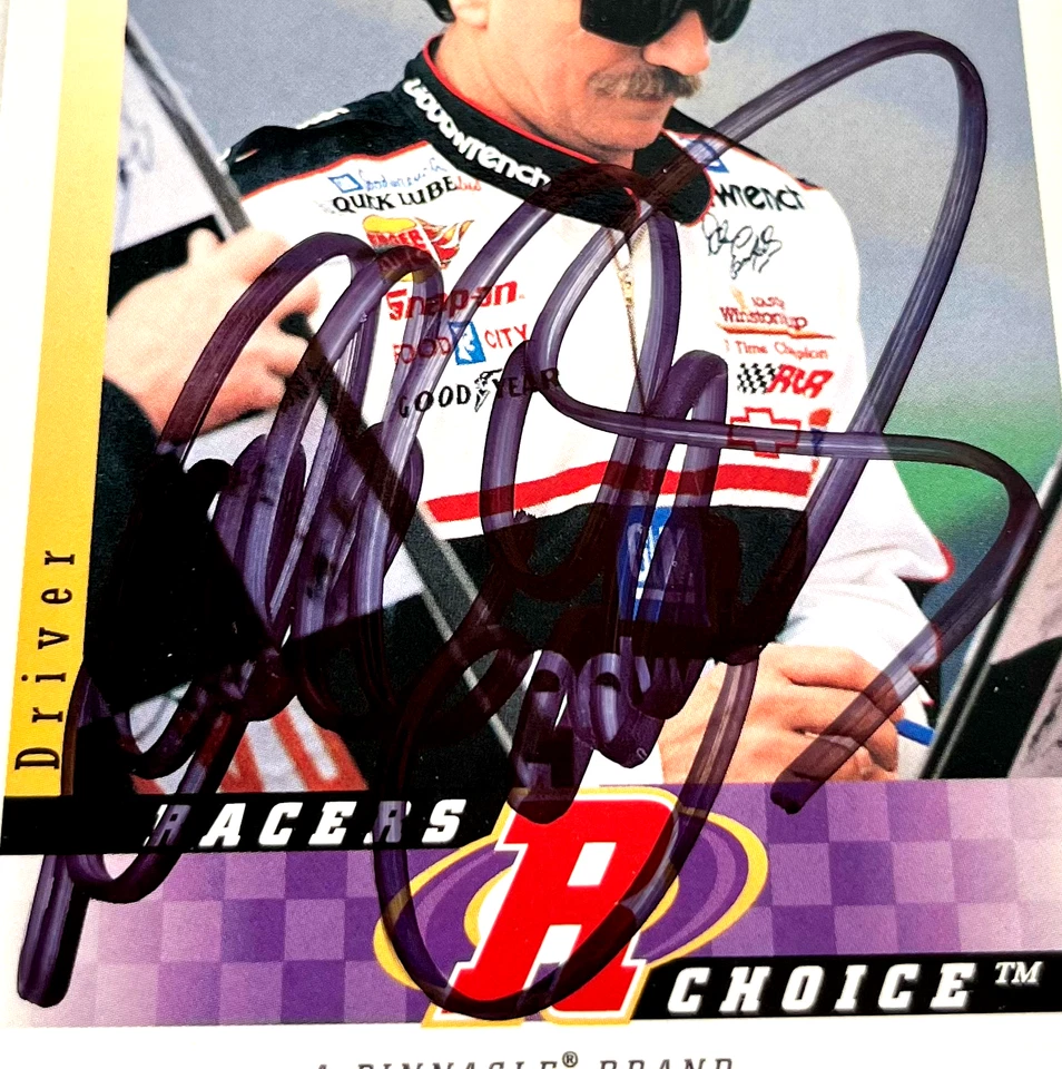 Dale Earnhardt NASCAR 1997 Pinnacle Racer's Choice #27 Autographed Signed - Image 2 of 4