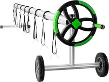 21 FT Pool Solar Cover Reels Set for Inground Outdoor Swimming Pools, Aluminum