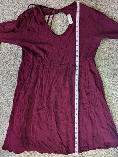 Altar'd State Maroon Long Flare Sleeve Dress Size Small - 第 8/9 張圖片