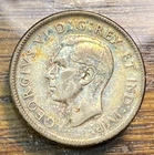 1945 Canada 25 Cents Original AU Pastel Toning Nice CHRC