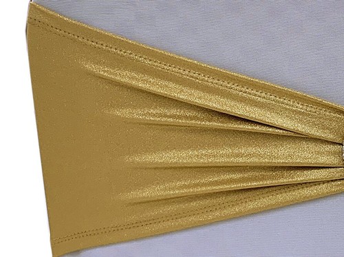 Metallic Gold, Spandex Stretch Stuhl Schärpen Schleife mit Schieber Schnalle Hochzeit Party - Bild 3 von 7