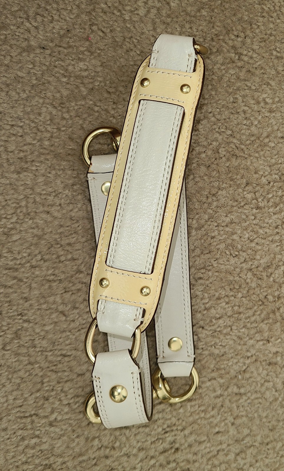 COACH BONE/YELLOW LEATHER REPLACEMENT HANDLE STRAP Gem