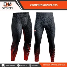 DXM Sublimated Compression Pants Mens Rash Guard Legging Gym Running base Layer