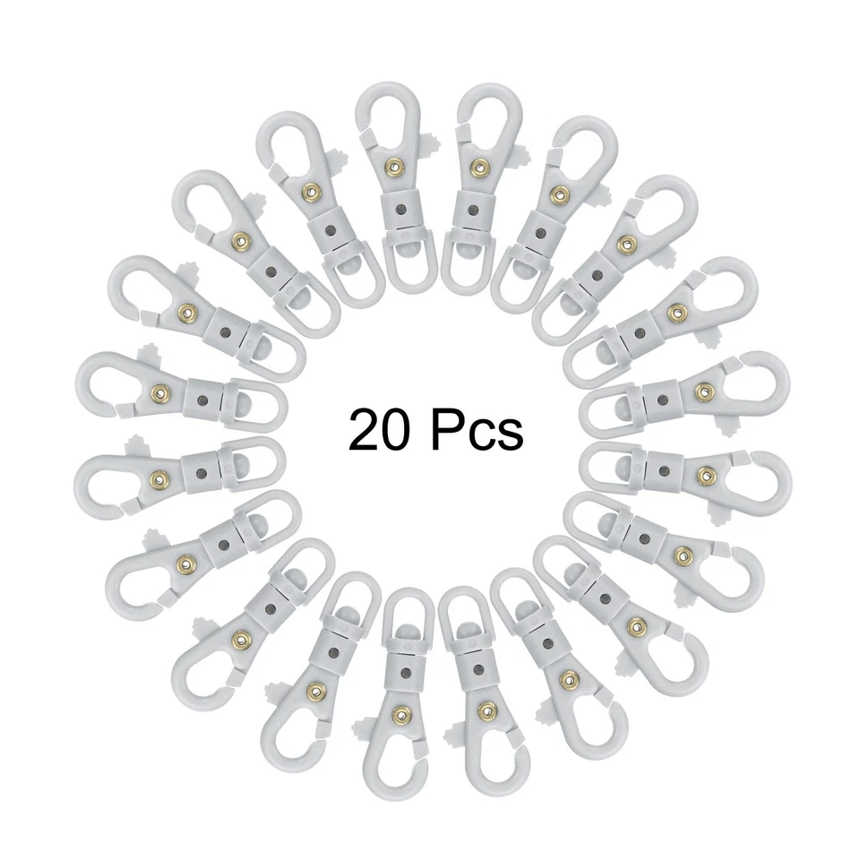 20 Pcs Plastic Lobster Claw Clasps Swivel Snap Hook Trigger Clip, Grey Foto 3 de 4
