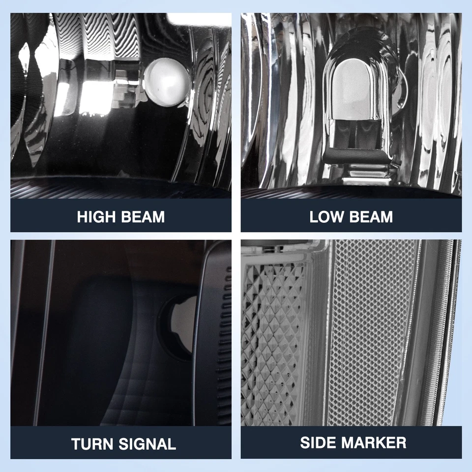 Faros negros para GMC Sierra 1500 2500HD 3500HD 2007-2013 L+R 07-13 Foto 4 de 4