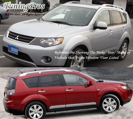 Juego de 4 viseras protectoras de lluvia para ventana de humo para Mitsubishi Outlander 2007-2010 Foto 4 de 4