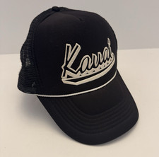 Vtg Kauai Hawaii Hat Snapback Black Trucker Foam Mesh Rope Breathable Surfer Cap