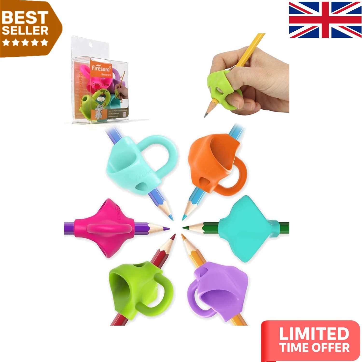 Assorted Elephant-Themed Pencil Grips - Fun and Functional Handwriting Aid