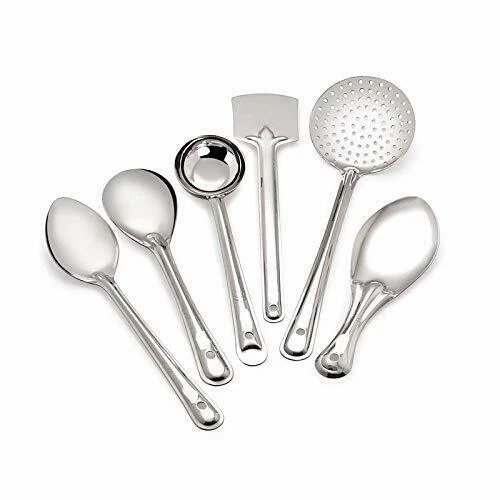 Big Size Stainless Steel Cooking & Serving Spoons - Set of 6