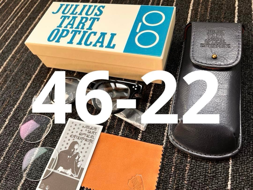 JULIUS TART OPTICAL FDR Black Glasses 46-22 Clear/Gray Lenses Used