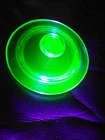 VTG  1930s depression Green Uranium Vaseline Glass Candy Dish Lid ONLY