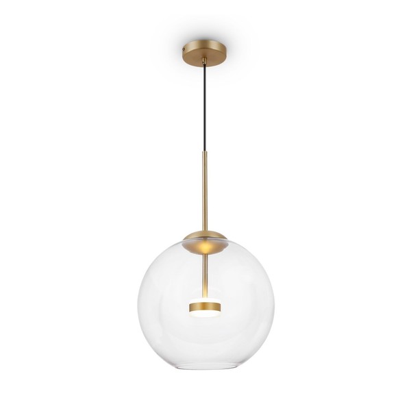 Led HäNgelampe Glas Schirm Metall Gold Esstisch Ø35 Cm 3000 K Pendelleuchte-image