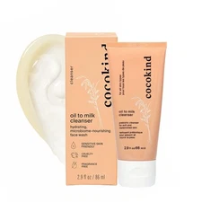 Cocokind Oil to Milk Face Wash, Oil Based Cleanser and Oil Makeup Remover - Clea