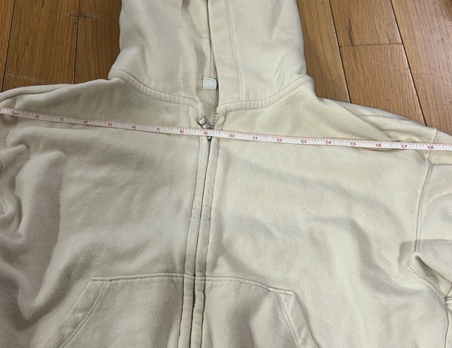 OFF WHITE Felpa donna UNIQLO full zip manica lunga con cappuccio taglia M (giapponese)