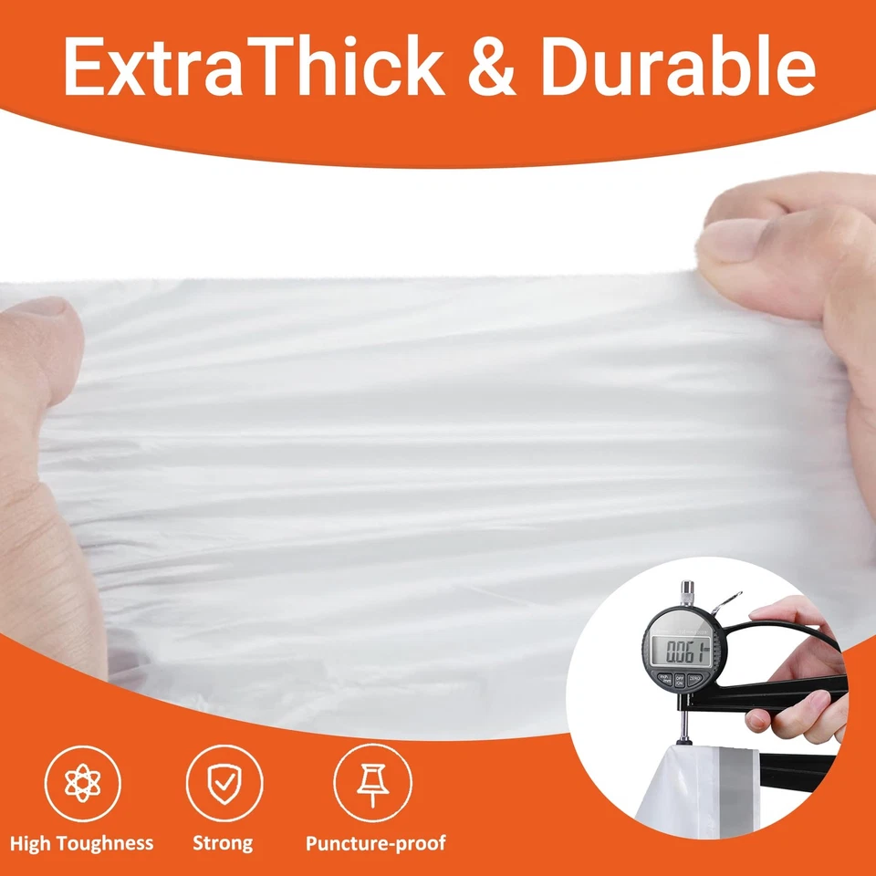 Code J (200 Count) Heavy Duty 8-12 Gallon 1.2 Mil THICK Drawstring Plastic Tr... - Image 4 of 4