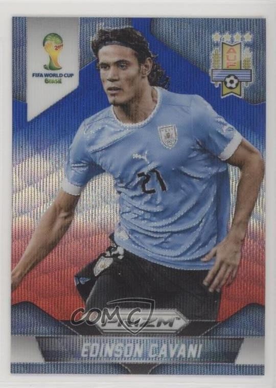 2014 Panini Prizm World Cup Blue & Red Wave Prizm Edinson Cavani #193 01eh