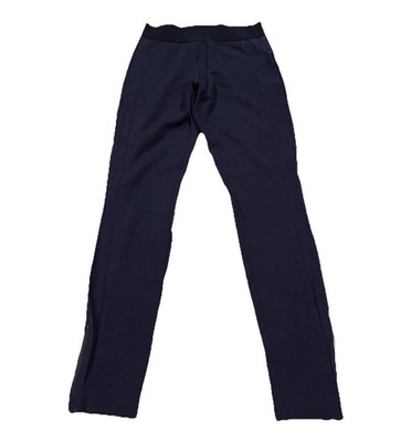 Boden High Rise Pull On Navy Blue Legging Pants Size 6R Elastic Waist Zip Cuffs
