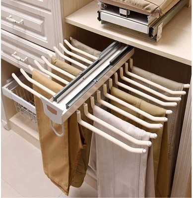 Pull Out Trousers Rack 22 Arms Steel Pull Out Pants Rack Pants Hanger Bar Clo...