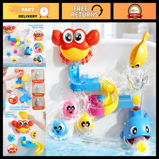 Interactive 7-in-1 Bath Toys Set for Kids - Crab, Whale, Rotating Fish  Slide T