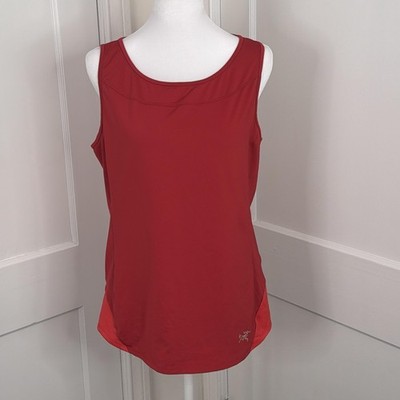 Arc'teryx Top Womens XL Red Tank Sleeveless Performance Pocket Tennis Pickleball