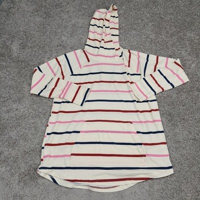 Lula Roe Women's Hoodie Striped White Large
