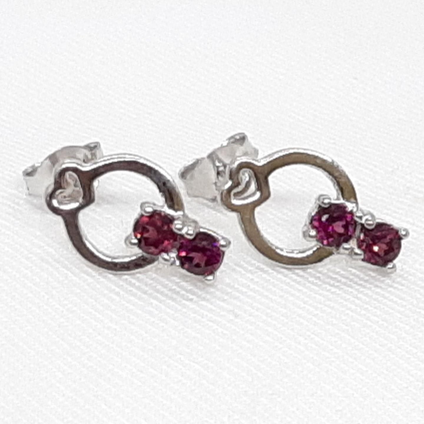 World Class .24ctw Rhodolite Garnet 925 Sterling Silver Stud Earrings