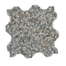 Mini White Green Pebble Natural Stone Mosaic Wall  Floor Tile  10.27/SqFt 